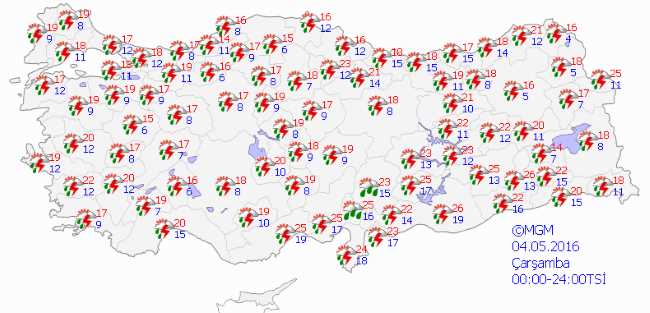Грозовой фронт полностью накроет Турцию