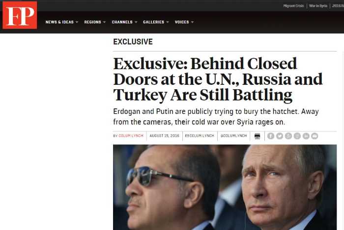 Борьба между Россией и Турцией продолжается за закрытыми дверями ООН