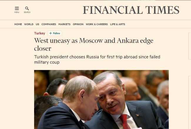 Запад встревожен сближением Москвы и Анкары