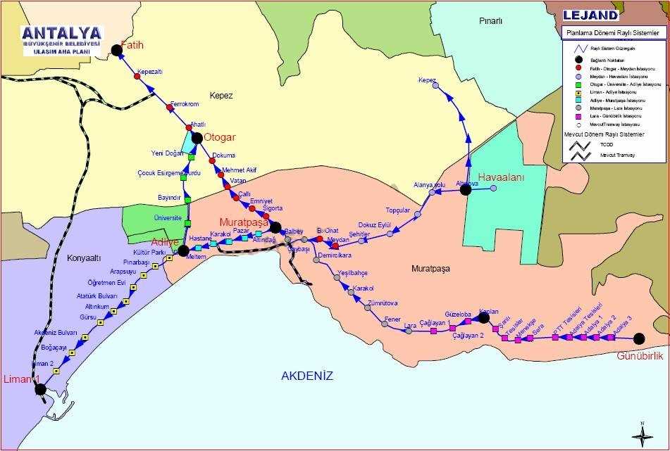 Схема метро анталии