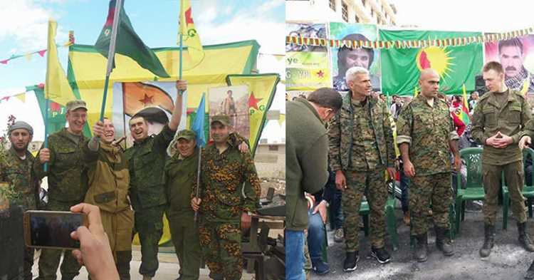 Турецкие СМИ пестрят российским военными с курдскими флагами