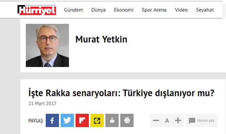 Сценарии относительно Ракки: Турцию исключают?