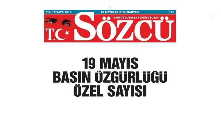 Газета Sözcü вышла сегодня с пустой первой полосой