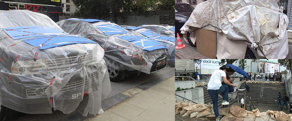 Автомобилисты Стамбула готовятся к урагану и граду