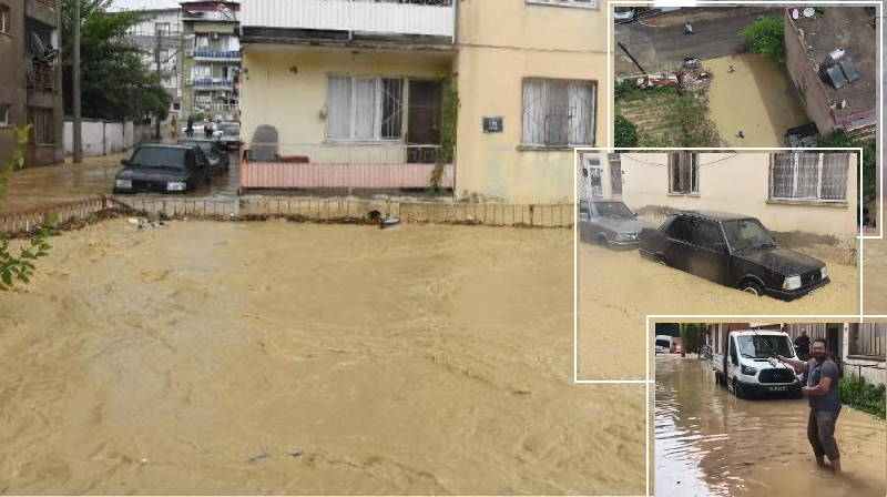В Измире река вышла из берегов и затопила микрорайон