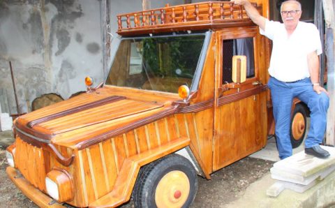 Уникальный деревянный грузовик создан в Ризе