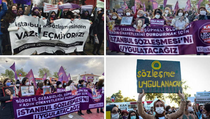 Женщины протестовали по всей Турции