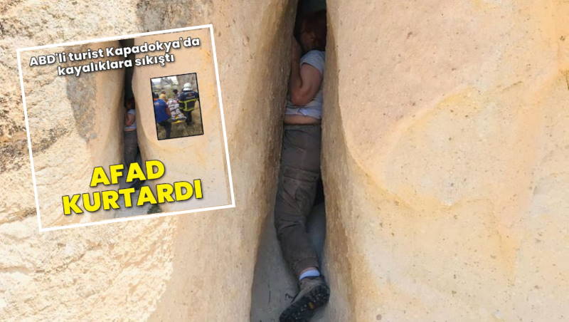 AFAD спас застрявшую в скалах Каппадокии туристку