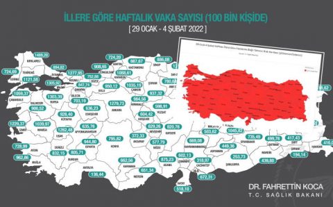 Недельная карта заражений Турции впервые полностью покраснела