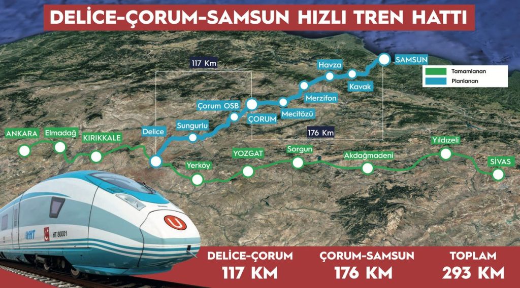 Сеть высокоскоростных поездов достигнет черноморской полосы Турции
